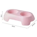 Pink non-slip double pet bowl for dogs and cats, dimension measurements 33x19.5x8cm - Dopamine Double Bowl (Plastic Liner) / Pink