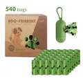 Eco-friendly EPI degradable dog poop bags set, 36 rolls (540 count) with green dispenser - Green Capsule Dispenser / 36 Rolls / Green
