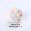 Colorful macaron plush ball cat toy variant, measuring 4cm diameter and weighing 7g - Approx. 4cm / Pink Yellow Blue Small