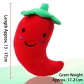 Juguete chillón de peluche de chile rojo para perros y gatos con bordado de cara sonriente - Chile