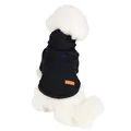 Black pet hoodie for small dogs and cats, warm autumn winter leisure dog clothes. - S / Black