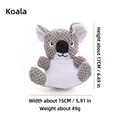 Cute koala plush dog toy with textured fabric for teething, 17cm height and 15cm width - Koala Style (PT192) / Grey Koala