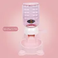 Distributeur automatique de nourriture pour animaux rose pêche grande capacité, rose - Style Couvercle Plat / 1800ML / Rose