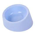 Ergonomic tilted pet bowl for cats and dogs in a stylish light blue matte finish - Plastic Single Bowl / Light Blue