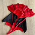 Red and black satin Halloween pet cape with adjustable ties for cats and small dogs - One Size (M) / Red Bat Cape (20230307lbpf)