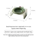 Piccola ciotola in ceramica per animali con supporto inclinato in acrilico a tema mela - Ciotola Verde Brillante + Supporto Mela Verde