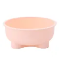 Modern light pink plastic feeding bowl for dogs and cats with stable elevated feet - Single Plastic Bowl Only / Light Pink