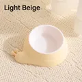 Ciotola per animali a forma di lumaca antiscivolo e inclinata in colore beige chiaro - Forma di Lumaca (Con Ciotola in Plastica) / Beige chiaro