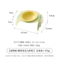 Tilted pet bowl with candy green acrylic stand, small size dimensions 19.5x15.4x9.9cm - Saucer Bowl / 160ml / Yellow