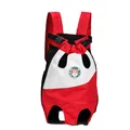 Portable red and white breathable pet carrier backpack for small dogs and cats travel - S / Red & White