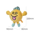 Quietschendes Plüsch-Hundespielzeug aus Cordsamt zum Zähneknirschen und Spielen - Orangen Buddy / 220x190x80mm