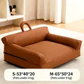 Comfortable brown waterproof pet sofa bed with handle available in S and M sizes for dogs and cats - S / Waterproof Sofa Bed / 50*38cm / Elegant Coffee