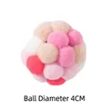 Palla giocattolo interattiva multicolore in peluche a pompon per gatti con diametro 4cm - Pink Bell Ball / 4CM di diametro / Rosa