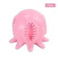 Durable pink TPR octopus squeaky dog chew toy designed for interactive play and teething - Pink