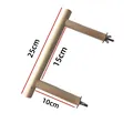 Natural solid wood bird perch stand for parrot cages with dimensions 25cm x 15cm - Door-Shaped Stand (863#) / Natural Wood Color
