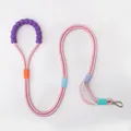 Durable pink P-chain dog leash with ergonomic purple handle and multi-color accents. - 1.5m*12mm / Pink
