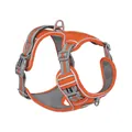 Reflektierendes orangefarbenes Hundegeschirr aus Nylon mit verstellbaren Gurten für Hunde - L / Orange