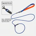 Detailansicht der langlebigen blauen P-Kette Hundeleine mit Zinklegierungskarabiner - Verbesserte Metallschnalle / 120cmx6mm / Blau-Orange