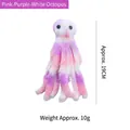 Handmade plush octopus cat toy in pink and purple stripes with ribbon legs, 19cm - Octopus Shape / 19cm / Striped/Multicolor