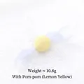 Durable lemon yellow cotton rope ball cat toy with soft white feathers for teething fun - Double Feather Ball / Lemon Yellow