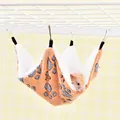 Amaca sospesa in morbido peluche arancione con stampe di zampe per criceti e ratti - 20*20 / Impronta di Zampa Marrone (Strato Singolo)