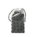 Eco-friendly EPI degradable green dog poop bags rolls in a frosted drawstring pouch - Bone Shape Dispenser / 24 Rolls (Thickened Frosted Bag) / Green With Black Bone Pattern
