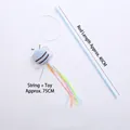 Juguete interactivo para gatos con abeja de peluche, cintas de colores y cascabel - Vara 40cm/Longitud Total 75cm / Abeja Azul