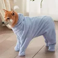 Albornoz absorbente para perros y gatos azul claro engrosado con diseño de 4 patas - M / Albornoz Enterizo Envolvente / Azul claro