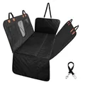 Housse de siège auto matelassée noire pour animaux avec fenêtre en filet et support - Noir (600D)