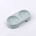 Double gamelle bleu clair résistante pour chiens et chats en plastique facile à nettoyer - 23*12*3.7cm / Cyan