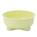 Durable light green elevated plastic pet bowl with three legs for dogs and cats - Single Plastic Bowl Only / Light Green