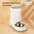 Distributeur automatique pour animaux avec bol en inox, finition gris sidéral - 【Distributeur Réglable 1.5L + Bol Inox】 / Gris