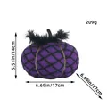 Handmade purple knitted pumpkin ornament with dimensions 14x17cm and weight 209g. - Purple Pumpkin