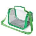 Portable green bird carrier bag with transparent viewing window and breathable mesh sides - Small Green (No Tray/Perch)