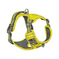 Verstellbares gelbes Nylon-Hundegeschirr mit Reflexstreifen und Mesh-Gewebe - Gelb QS-076 / Größe L (17,5–22,5 kg)