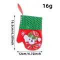 Red Christmas mitten candy bag with 3D plush bear doll and dimension markings info - Bear Style (O1-32) / 1 Piece