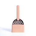 Pink and brown cat litter scoop set with a matching minimalist vertical storage base stand - Shovel with Base / Coffee and Pink