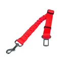 Verstellbarer roter elastischer Sicherheitsgurt für Hunde im Auto mit Reflektorstreifen - Elastischer Stil (2.5*45-74cm) / Rot