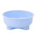 Light blue elevated pet bowl with stable tripod base for dogs and cats feeding - Single Plastic Bowl Only / Light Blue