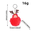 Adorable llavero de bebé ángel de Navidad de felpa roja con astas de reno y pompón - Estilo W3-32 (W3-32) / Rojo