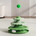 Grünes Katzenspielzeug mit vier Ebenen, Rollbällen und Feder-Puschel für Katzen spaß - Vierstufiger Schienenstil / Grün