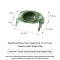 Green tilted acrylic pet bowl stand with ceramic bowl for cats and dogs, 160ml capacity - Saucer Bowl / 160ml / Green