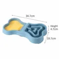 Comedero lento para mascotas en forma de hueso con alfombrilla de silicona para perros - Hueso / Azul