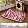 Durable pink striped waterproof dog bed mat and cat sofa bed for all seasons mat - S / Striped Puff Mat / 50*38cm / Soft Pink