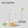 Set de juguete interactivo para gatos blanco cálido con bola y pluma de resorte. - Bola de Comida + Pluma / Envase tipo caja / Blanco Roto