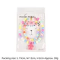 Colorful beaded pet necklace featuring pink star pendant and cute cat card packaging - Pink Star Dream Double Layer Necklace / 20+5cm Extension Chain / Pink