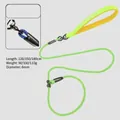 Fluorescent green P-leash dog training lead with heavy duty zinc alloy swivel buckle. - Upgraded Metal Buckle / 120cmx6mm / Fluorescent Green