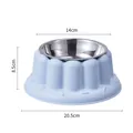 Hellblauer Napf mit Edelstahleinsatz und 20,5 cm rutschfestem Boden. - Edelstahl + Kunststoff Einzelnapf / Blau