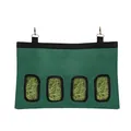 Durable green 4-hole hay feeding bag for small pets like rabbits, guinea pigs, or hamsters - Green L Size / 4 Holes