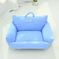 Light blue corduroy pet sofa bed with big eye design for cats and small dogs - Big Eye Style (Corduroy) / Size 1 (50x45cm) / Light Blue